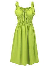 Elegant High Waist Pleated Slim Strap Dress